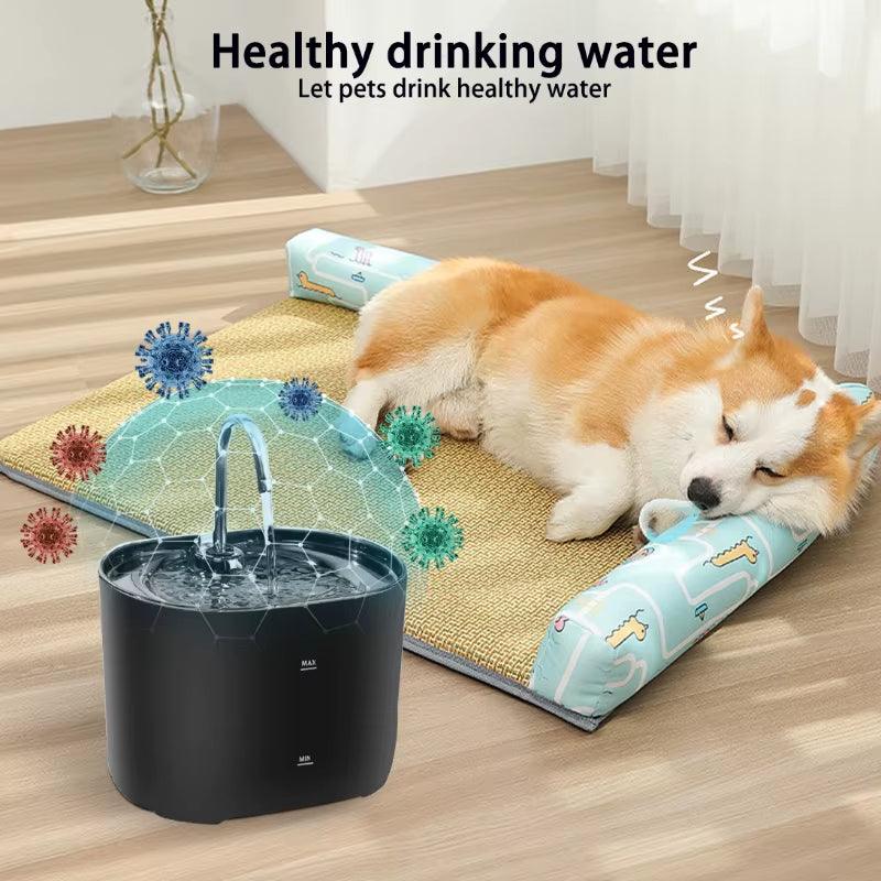 Automatic Cat Water Fountain with Stainless Steel Faucet and Silent Pump - Pet Water Dispenser for Cats and Dogs