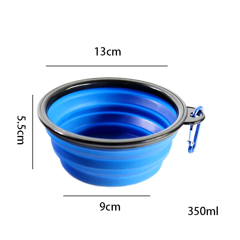 Large Collapsible Silicone Dog Bowl - 350/1000ml Portable Feeding Container for Outdoor Travel