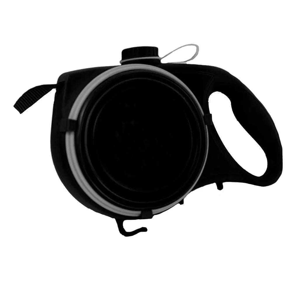 4-in-1 Durable Retractable Nylon Dog Leash with Integrated Water Bottle and Bowl for Walking and Running Pets
