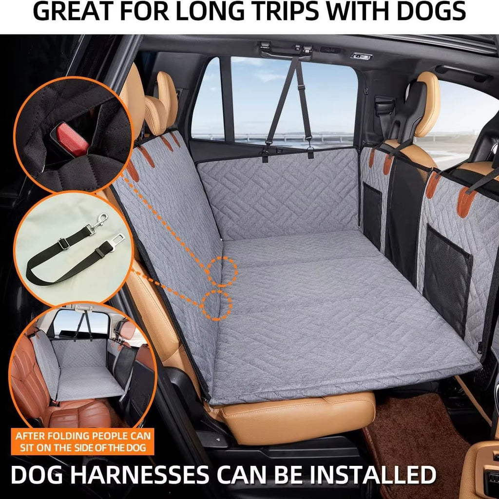 2024 Innovative Large Pet Back Seat Extender and Hammock Car Seat Cover with Durable Bottom for Travel