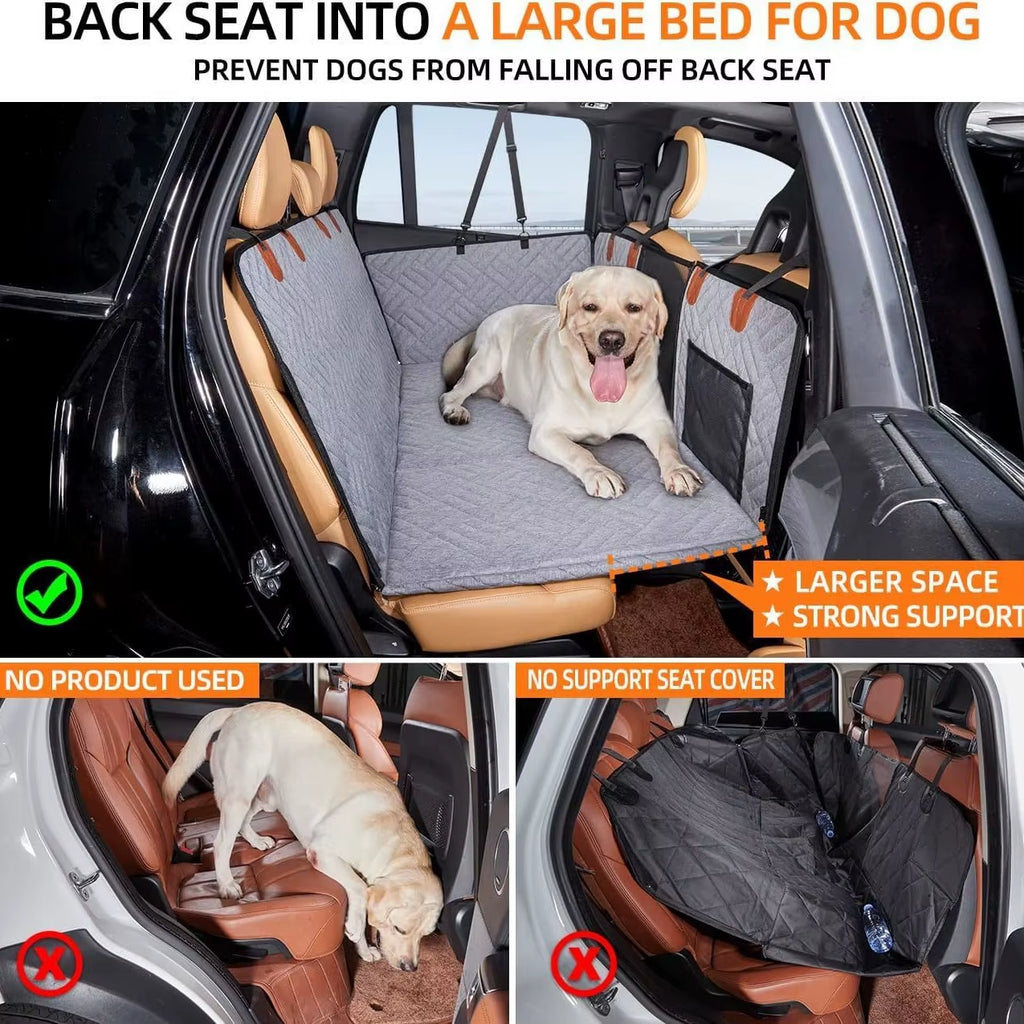 2024 Innovative Large Pet Back Seat Extender and Hammock Car Seat Cover with Durable Bottom for Travel