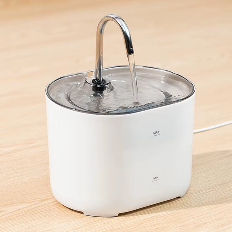 Automatic Cat Water Fountain with Stainless Steel Faucet and Silent Pump - Pet Water Dispenser for Cats and Dogs