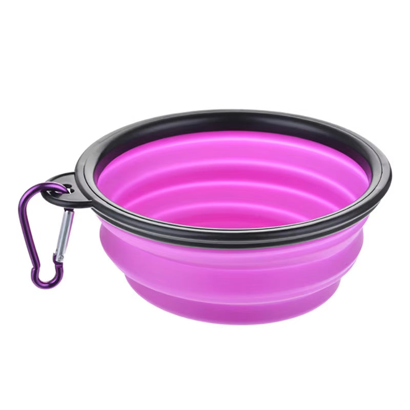 Large Collapsible Silicone Dog Bowl - 350/1000ml Portable Feeding Container for Outdoor Travel