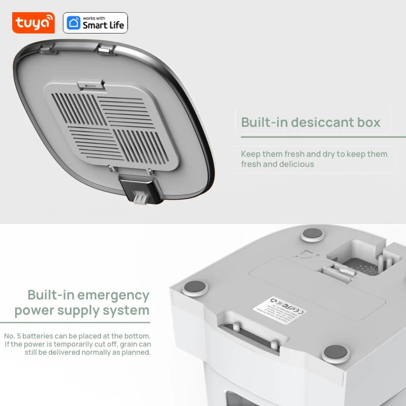 WiFi-Enabled Automatic Cat Feeder for Two Cats, 4L Food Dispenser with App Control, Dual Stainless Steel Bowls, and Low Food Alerts